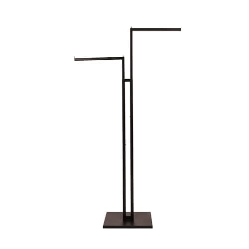 SSWBasics Black 2-Way Adjustable Chrome Clothing Rack - 48" to 72" - Ideal for Retail, Restaurants, and Home Storage