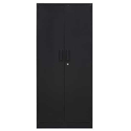 Letaya White Steel Wardrobe Storage Cabinets with Lock Door