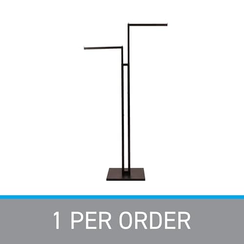 SSWBasics Black 2-Way Adjustable Chrome Clothing Rack - 48" to 72" - Ideal for Retail, Restaurants, and Home Storage