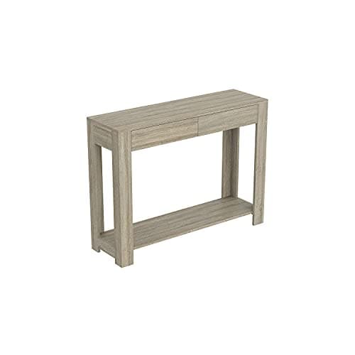 Safdie & Co. White Boho Console Table with Drawer & Shelf