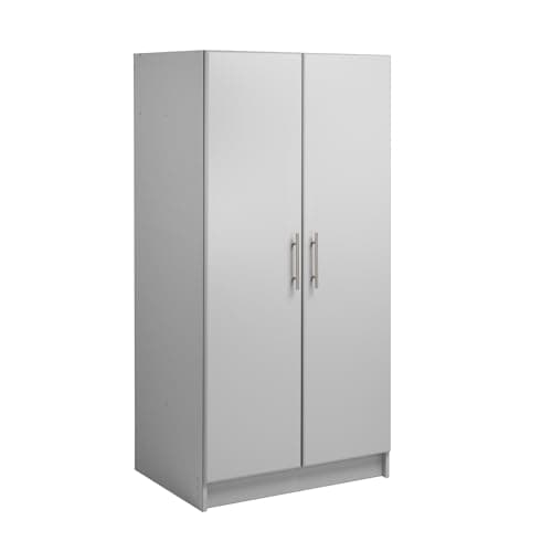 Prepac Elite 32"W x 65"H x 24.5"D White Wardrobe Closet with Hanging Rail