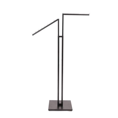SSWBasics Black 2-Way Clothing Rack - Adjustable 48-72" - Retail, Restaurant, Home Storage