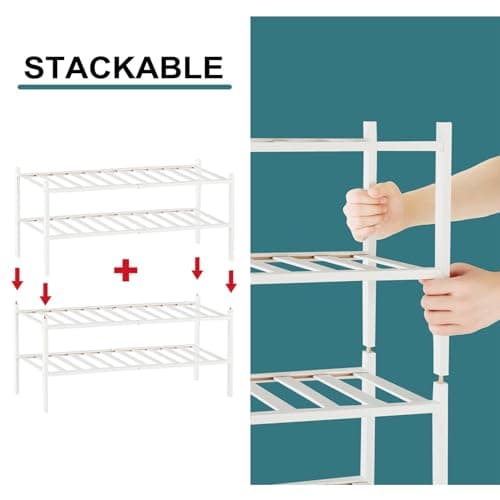 2 Tier Bamboo Shoe Rack Organizer