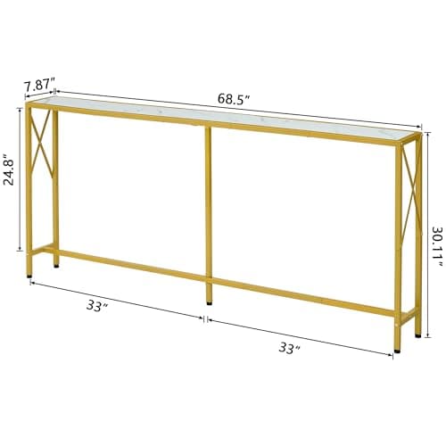 Narrow Industrial Console Table for Living Room, Bedroom, Hallway