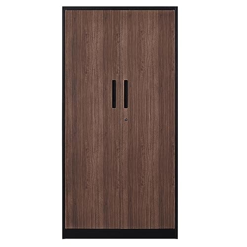 Letaya White Steel Wardrobe Storage Cabinets with Lock Door