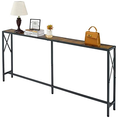 Narrow Industrial Console Table for Entryway, Living Room, Bedroom