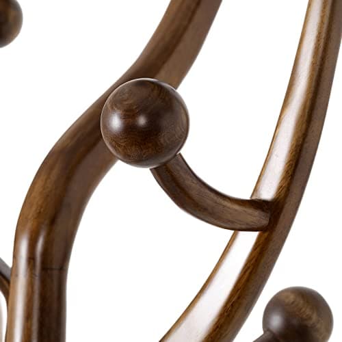 Wooden Coat Tree with 8 Hooks for Entryway or Bedroom - Holds 160lb