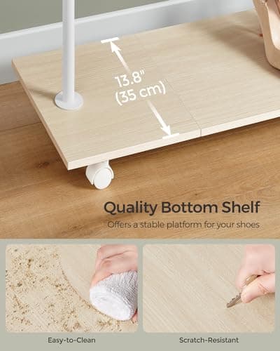 Metal Clothing Rack with Wheels and Shelf, 110 lb Capacity