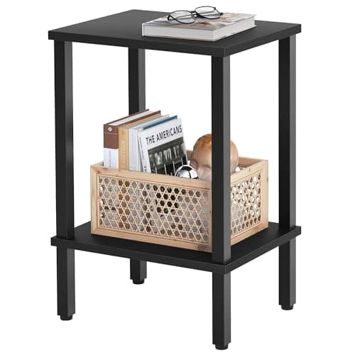 Narrow 2-Tier End Table with Storage for Small Spaces