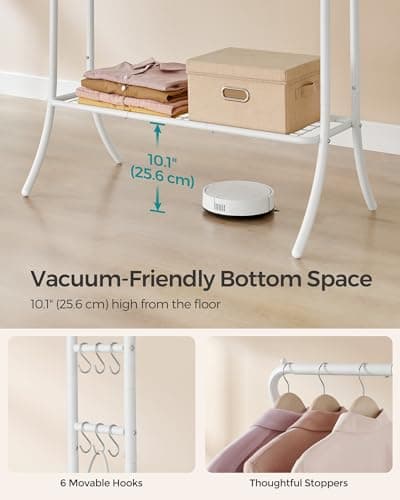 SONGMICS Clothes Rack with Shelves and Hooks
