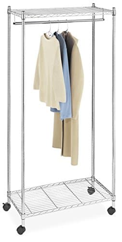 Whitmor Supreme Double Shelf Rolling Garment Organizer - Chrome