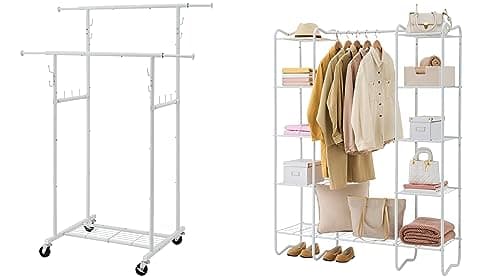 Double Rod Garment Rack & Portable Closet Wardrobe