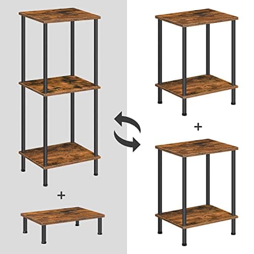 Rustic Brown End Tables Set of 2 for Small Spaces