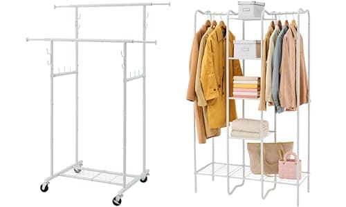 Gewudraw Double Rod Garment Rack and Portable Closet