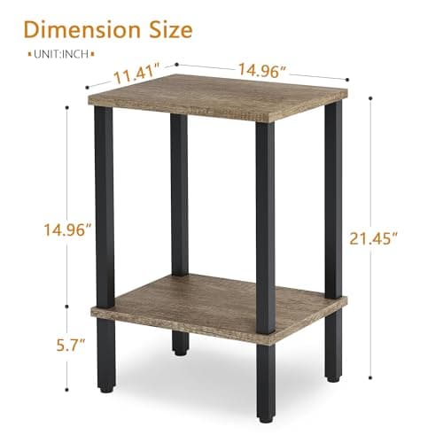 Gewudraw 2-Piece End Table Set for Small Spaces