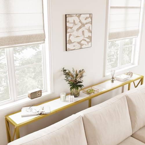 Narrow Industrial Console Table for Living Room, Bedroom, Hallway