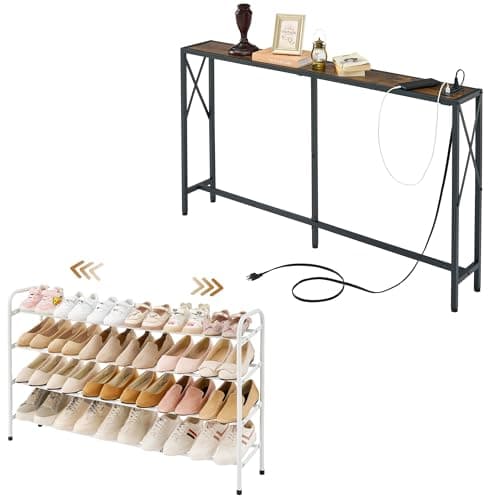 Expandable Gewudraw Console Table and Shoe Rack