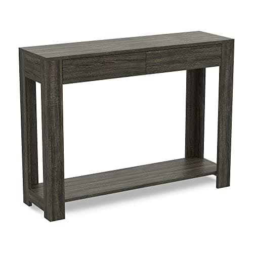 Safdie & Co. White Boho Console Table with Drawer & Shelf