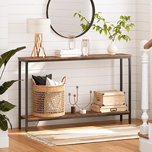 HOOBRO Narrow Entryway Table with Shelf, Industrial Style, BF20XG01G1