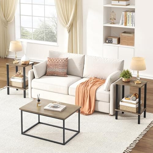 Gewudraw 2-Piece End Table Set for Small Spaces