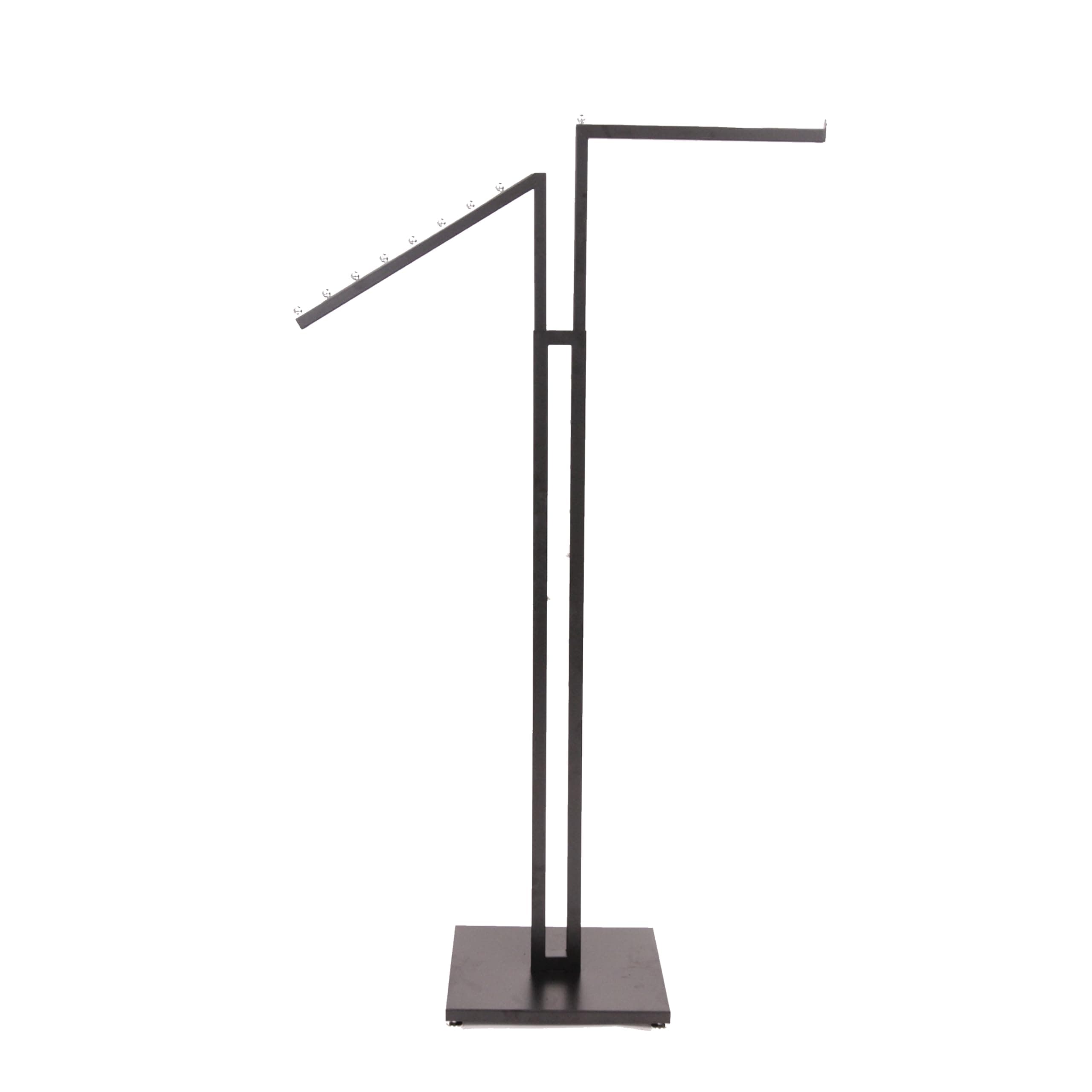 SSWBasics Black 2-Way Clothing Rack - Adjustable 48-72" - Retail, Restaurant, Home Storage