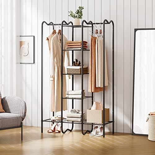 Metal Freestanding Closet Wardrobe Rack for Clothes - E Style and D Style