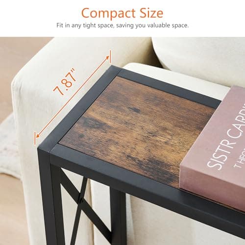 Narrow Industrial Console Table for Entryway, Living Room, Bedroom
