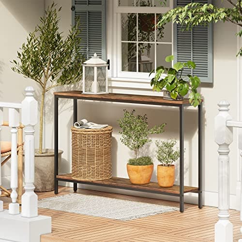 HOOBRO Narrow Entryway Table with Shelf, Industrial Style, BF20XG01G1