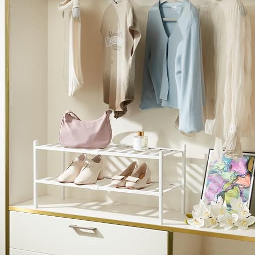 2 Tier Bamboo Shoe Rack Organizer