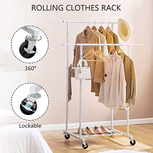 Double Rod Garment Rack & Portable Closet Wardrobe