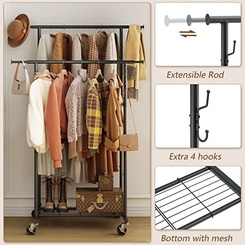 Gewudraw Heavy Duty Clothes Rack
