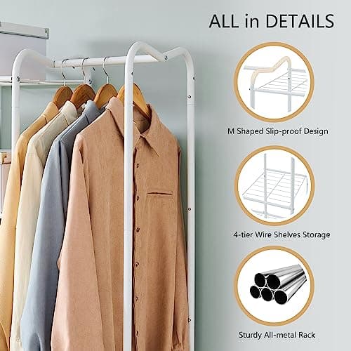 Gewudraw Double Rod Garment Rack and Portable Closet