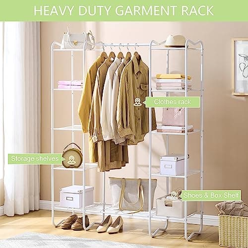 Double Rod Garment Rack & Portable Closet Wardrobe