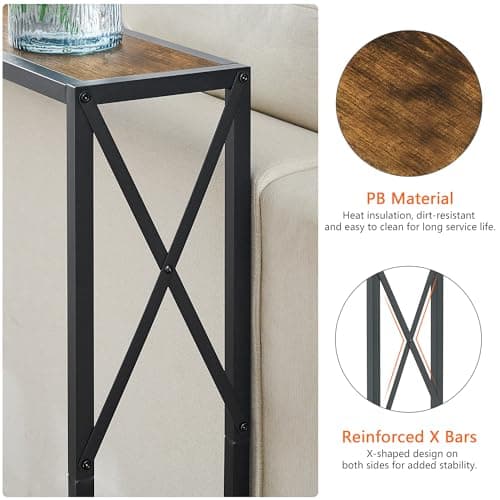 Narrow Industrial Console Table for Entryway, Living Room, Bedroom