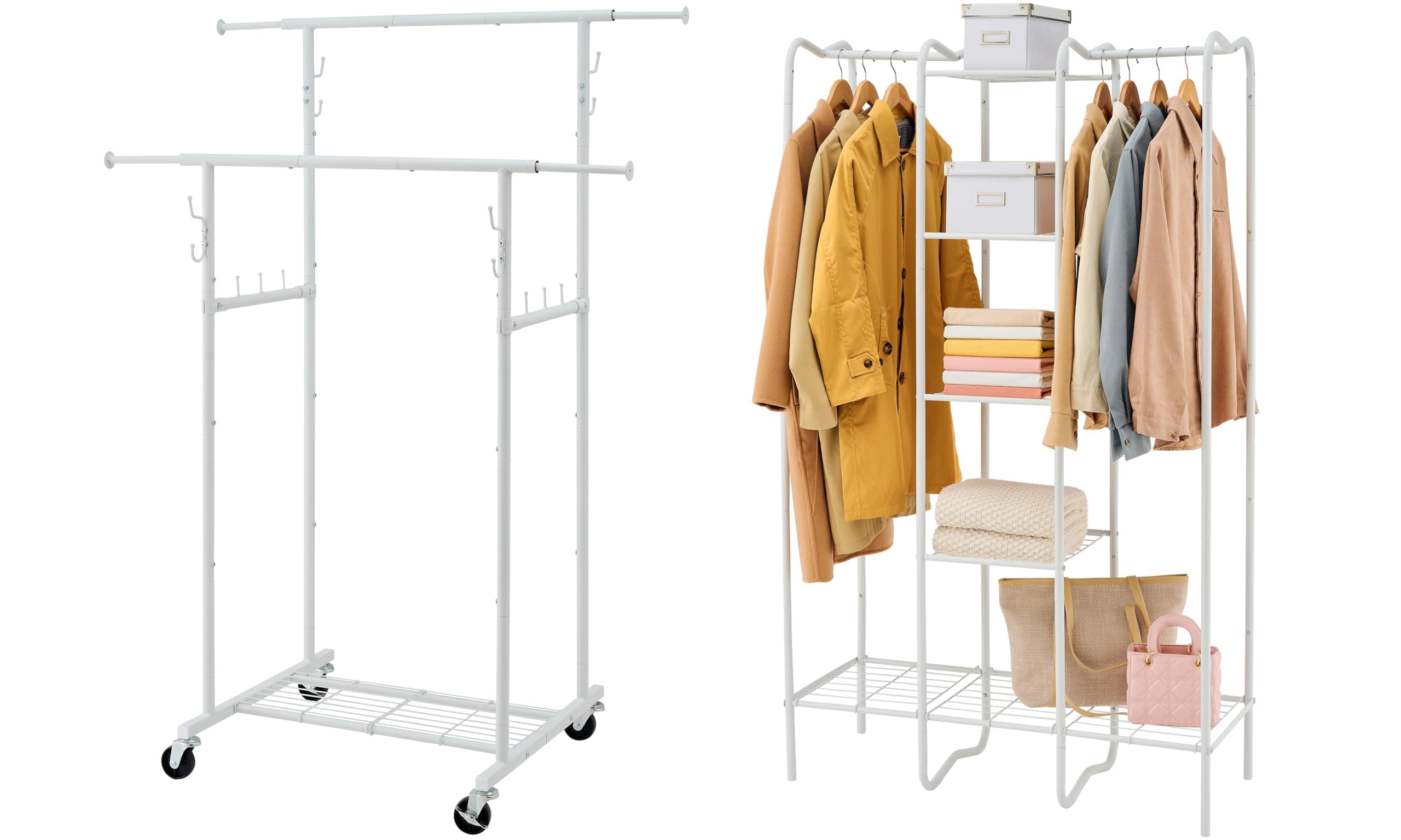 Gewudraw Double Rod Garment Rack and Portable Closet