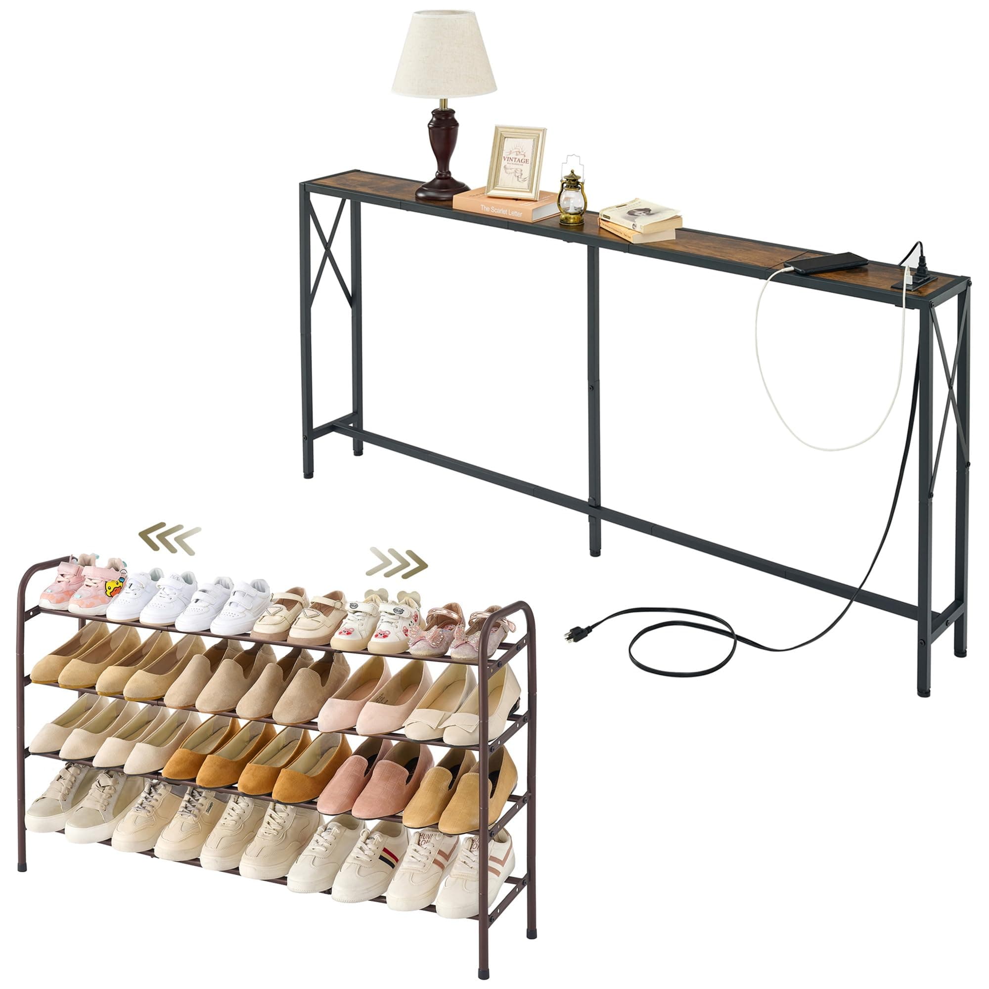 Expandable Shoe Rack and Console Table