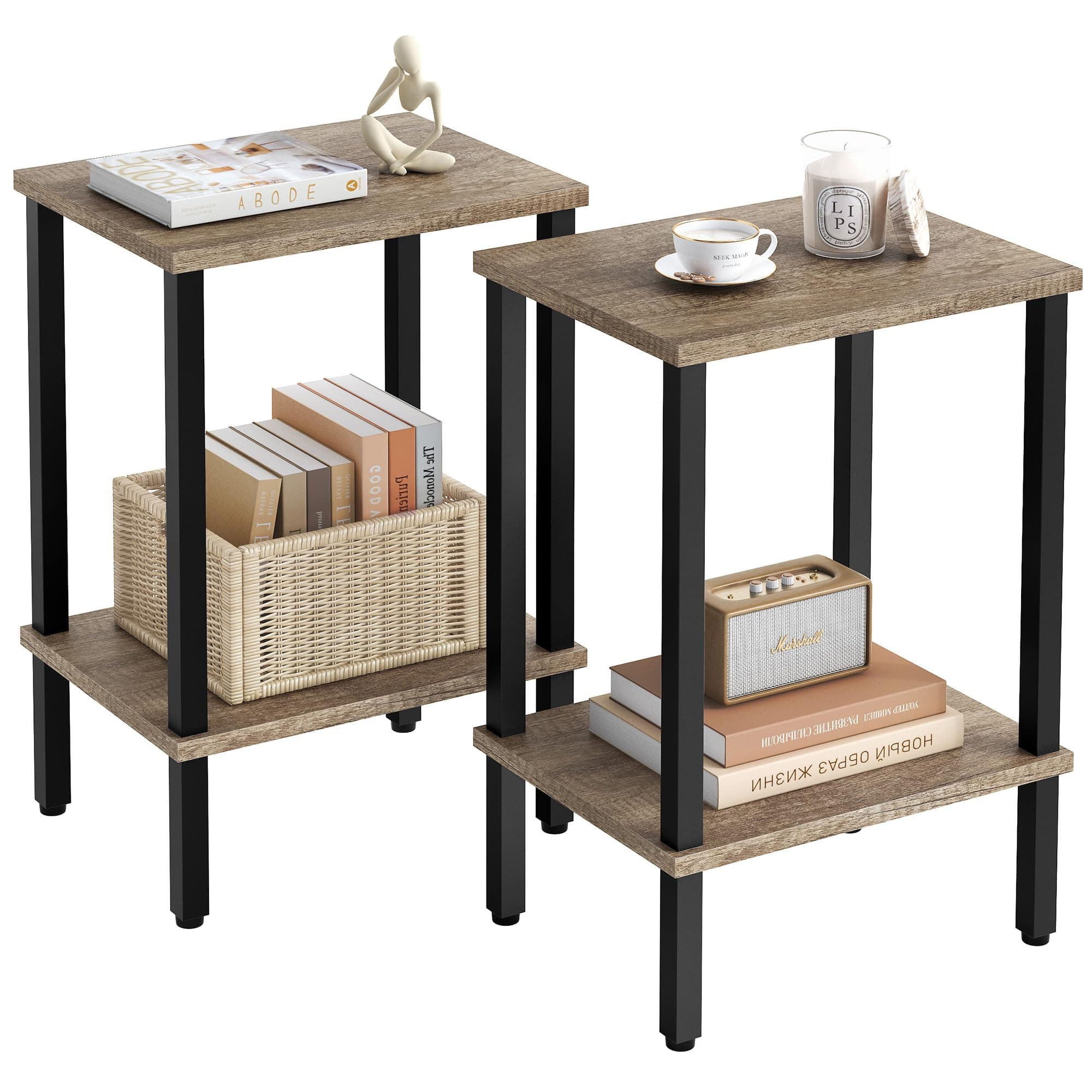 Gewudraw End Table Set of 2 for Small Spaces